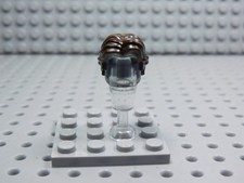 LEGO Dark Brown Short Wavy Hair w/ Center Part Minifig AM