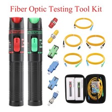 13PCS FTTH Rechargeable Fiber Test Kit, Adapter, 5 Fiber Patch Cables