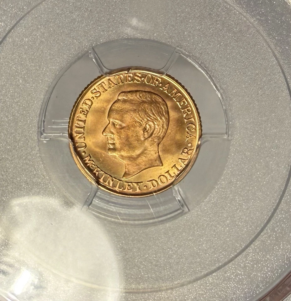 1917 $1 PCGS MS 66 CAC McKinley Commemorative Gold Dollar - Image 3 of 4