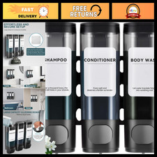 3 Chamber Wall Mount Shampoo Conditioner Shower Soap Dispenser - Black, Bathroom