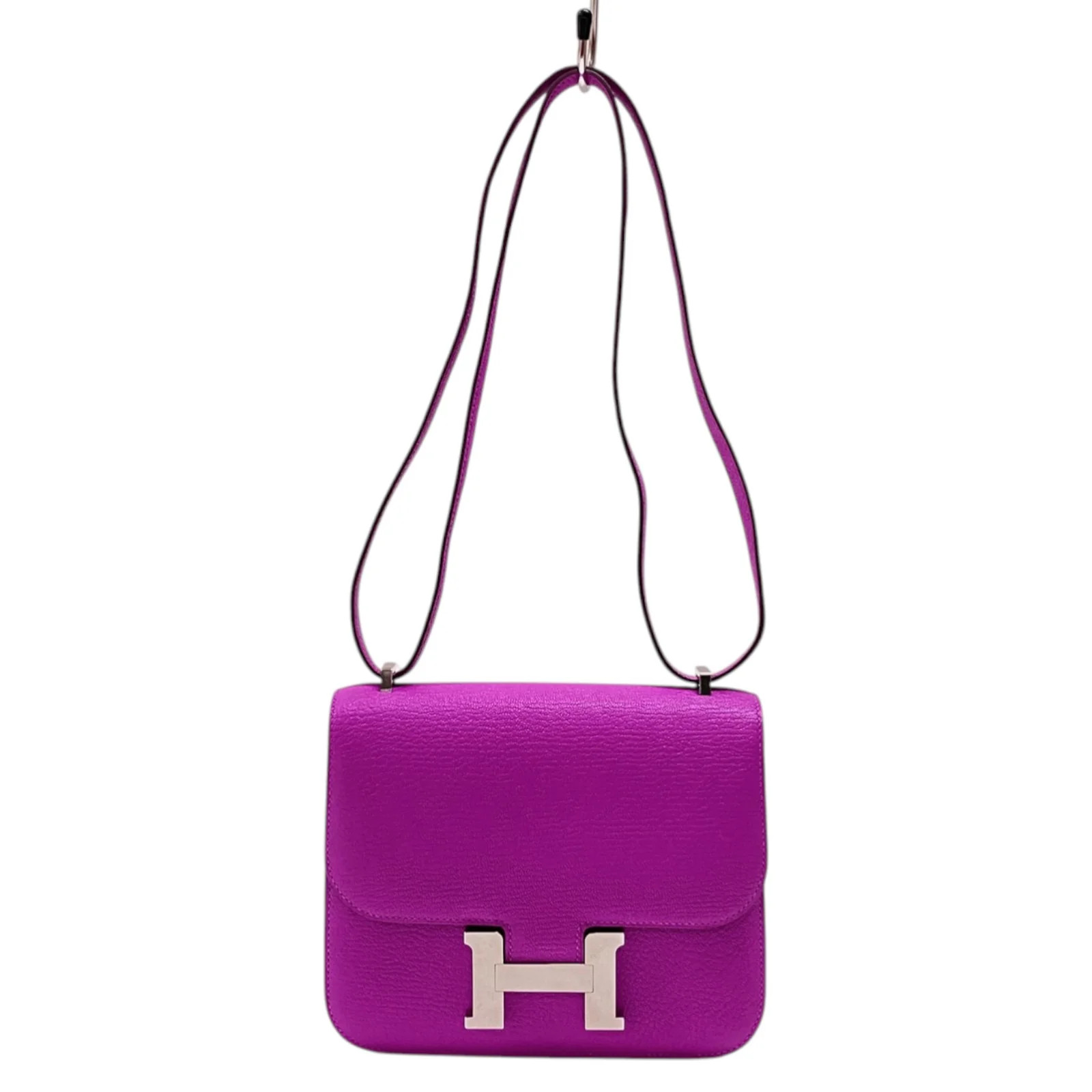 HERMES Constance 3 Mini B Stamp Magnolia SHW Chevre Shoulder Bag #015