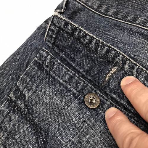 GUESS Pasadena Flap Jeans Men 36x32 Straight Leg Whisker Wash Blue Denim - Picture 6 of 18