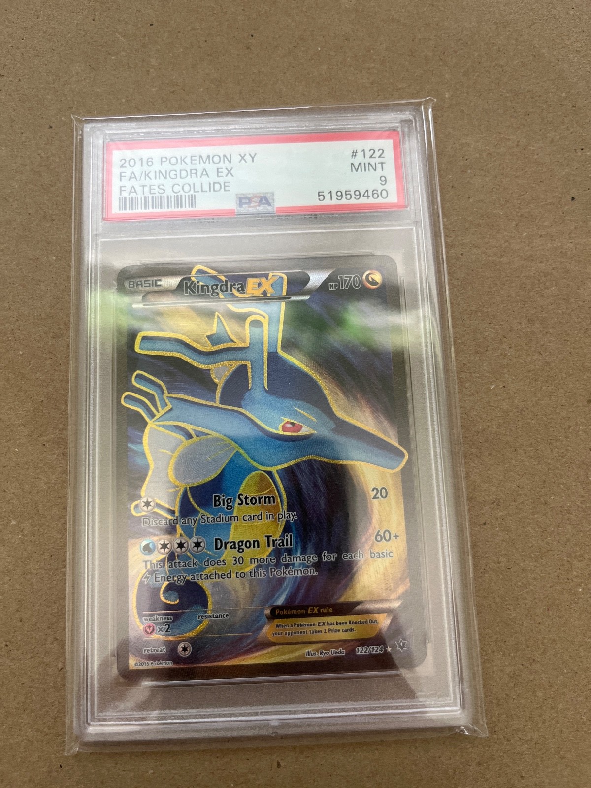 2016 pokemon Fates Collide #122 Kingdra EX Full Art PSA 9 Mint