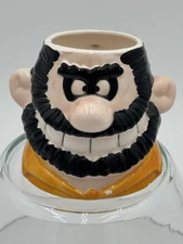 Vintage 1990 Vandor Popeye Brutus 3D Ceramic Coffee Mug Cup King Features 4"