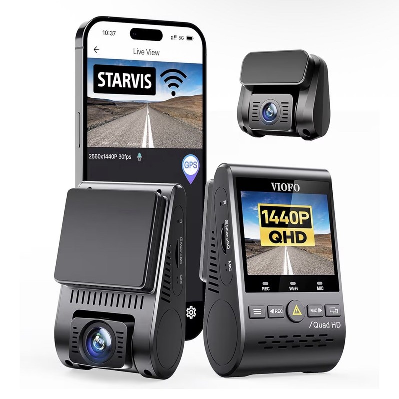 VIOFO A129 Plus Duo Dash Cam 2K 1440P 60FPS + 1080P 30FPS Wi-Fi GPS Parking Mode