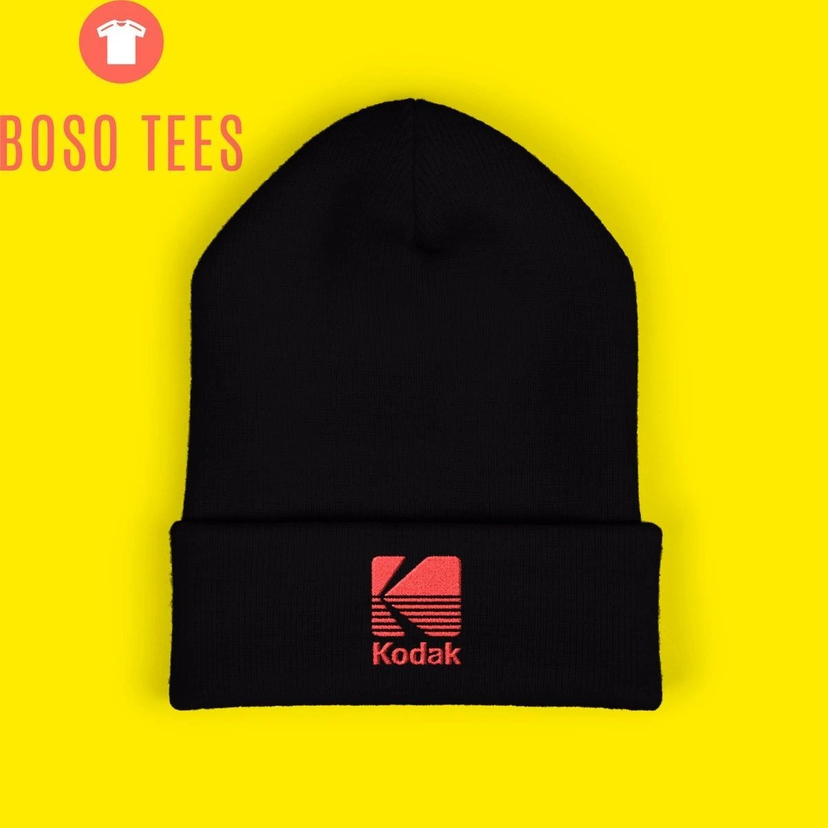 Kodak Film Black Beanie Hat Size Adult