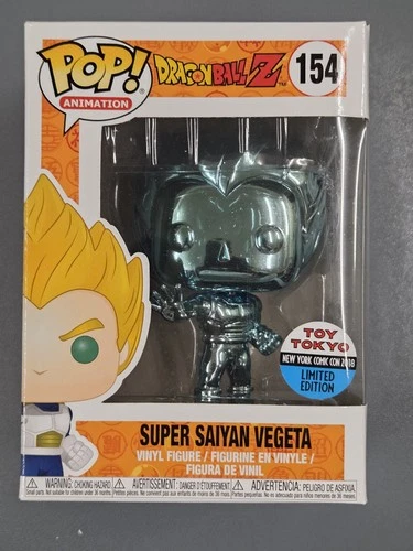 Funko Pop DBZ 154 SUPER SAIYAN VEGETA BLUE CHROME TOY TOKYO DRAGON BALL Z