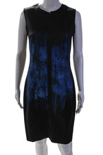 T Tahari Womens Abstract Sleeveless Full Front Zipped Dress Colorblock Size 6