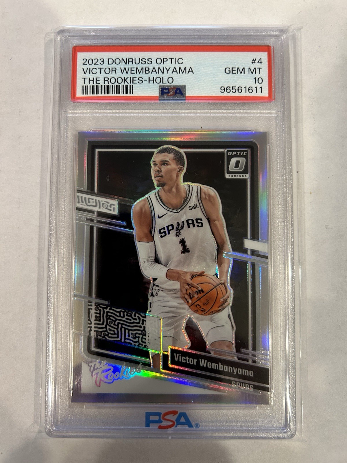 2023-24 Panini Donruss Optic #4 Victor Wembanyama RC The Rookies Holo PSA 10 Gem