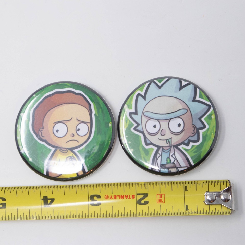 Rick Morty Button Pin Set Cartoon Badges Collectible 2 Inch Fan Gift ...