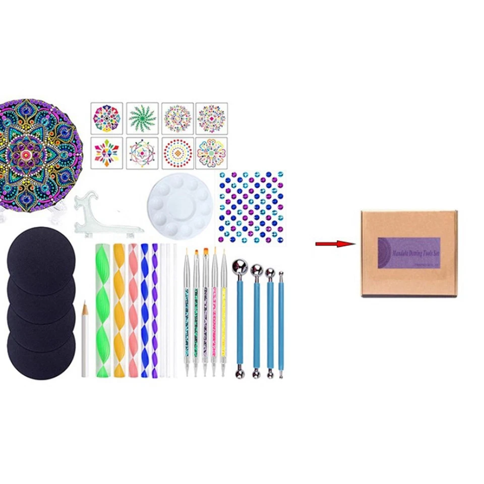 34Pcs/Set Mandala Dotting Tools DIY Rock Painting Polymer Clay Nail - Image 4 of 4