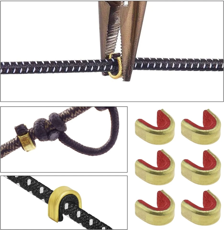 50X Bow String Nocking Points Brass Buckle Clips Nock Archery String Protector - Image 2 of 4