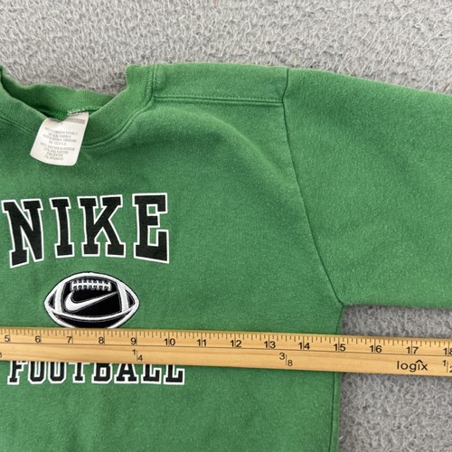 Vintage Nike Sweatshirt Boys 6 Green Center Swoosh Sport Athletic Pullover Y2K - Picture 8 of 10