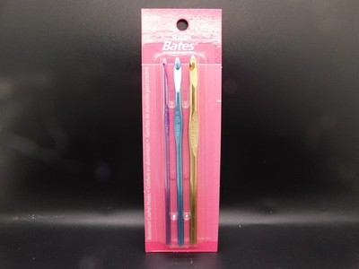 Susan bates Aluminum Crochet hook  G-6, H-8, J-10  3pc