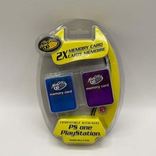 Mad Catz Memory Card 2 Pack Clear Blue  Clear Purple Playstation Sealed