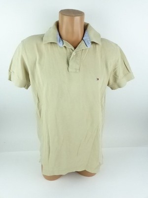 Tommy Hilfiger Herren Poloshirt M Polohemd Regular kurzarm Pique Beige (17443)