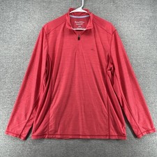 Tommy Bahama Islandzone 1/4 Zip Pullover Men Size Medium Coral Red Lightweight