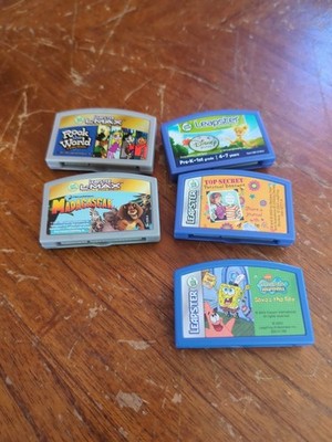 Leap Frog Leapster Cartridge Games A Lot Of 5: Rock The world, Madagascar, Spong