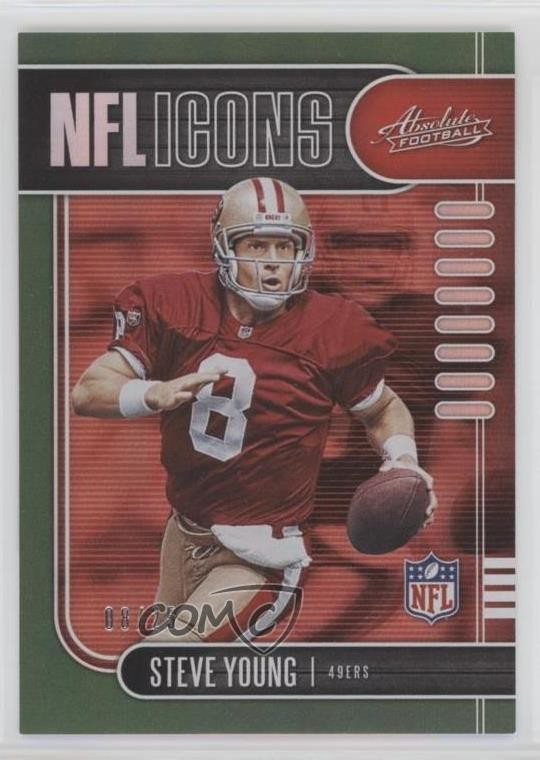 2019 Panini Absolute NFL Icons Green Spectrum /25 Steve Young #14 HOF 9o3