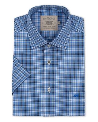 Bar Harbour kurzärmliges kariertes Hemd in Übergröße Farbe Blau 2XL-5XL