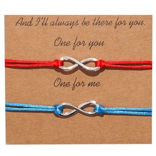 Wish You Me Gift UK Promise Bracelet Charm Card Infinity Friendship Lover Couple - Picture 6 of 11