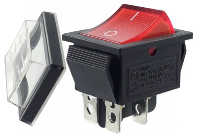 Wippenschalter mit Wasserdichte Abdeckung Geräteschalter, 4pin, 16A 250V