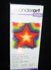 WonderArt Shaggy - Latch Hook Kit - Rainbow Star 12 x 12" USA SEALED 