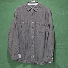Cremieux Classics Men's Large gray long sleeve button up casual dress shirt