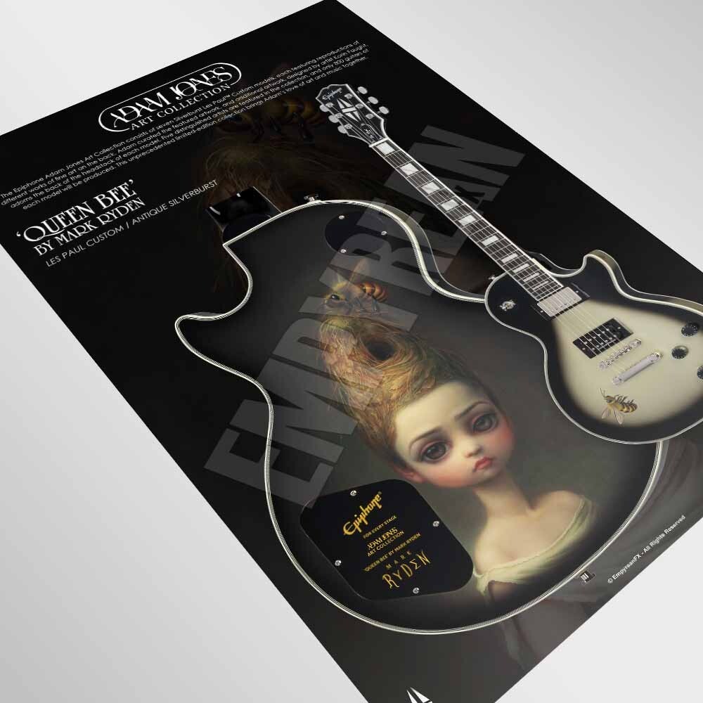 Adam Jones Epiphone Les Paul Custom Queen Bee Guitar Wall Art