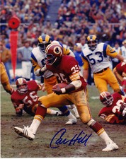 CALVIN HILL  WASHINGTON REDSKINS   ACTION SIGNED 8x10