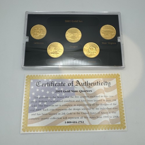 2005 State Quarter Set Philadelphia Denver Gold Platinum COA Boxes - Picture 2 of 5