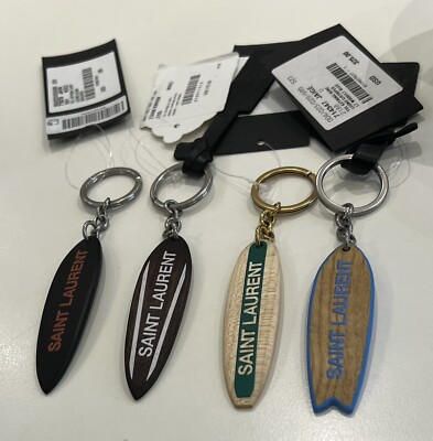 Saint Laurent Keychain Surf Board Lt Wood NWT Gift Men Holiday