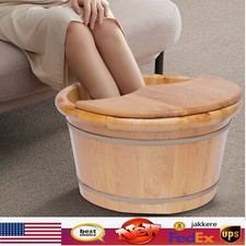 Foot basin wooden bucket foot bath tub Foot Sauna Massager with cover massager