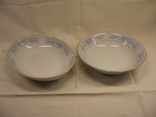 Lot of 2 Serving Bowls RJZS Fine Porcelain Temptation  Blue Floral Japan VGC 