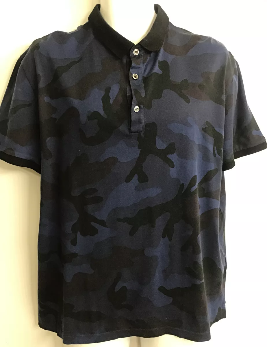Valentino blue top camo polo