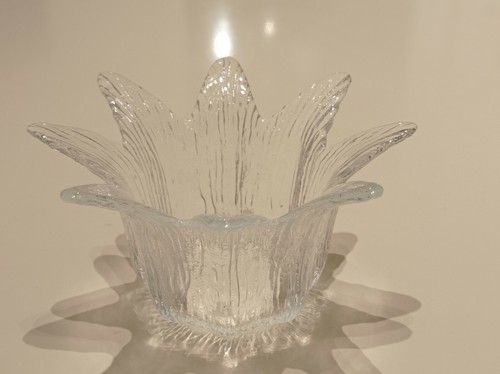 Teelicht Glas Blume H 6 cm x D 11,8 cm Licht Leuchte Teelichtglas - Bild 5 von 5