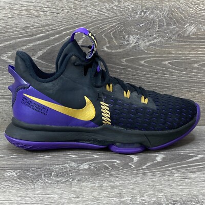NIKE Lebron Witness V 5 Shoes Mens 8 Basketball LA Lakers Sneakers CQ9380-003