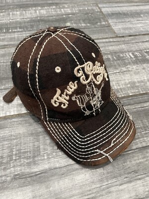Vintage TRUE RELIGION Hat Distressed Plaid Buddha Baseball Trucker