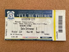 2010/11 CARDIFF CITY V LEICESTER CITY 22-02-2011 CHAMPIONSHIP MATCH TICKET