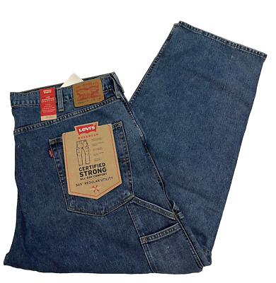 The Workwear Utility Fit Mens Denim Pants 44X30 Blue Jeans W44L30