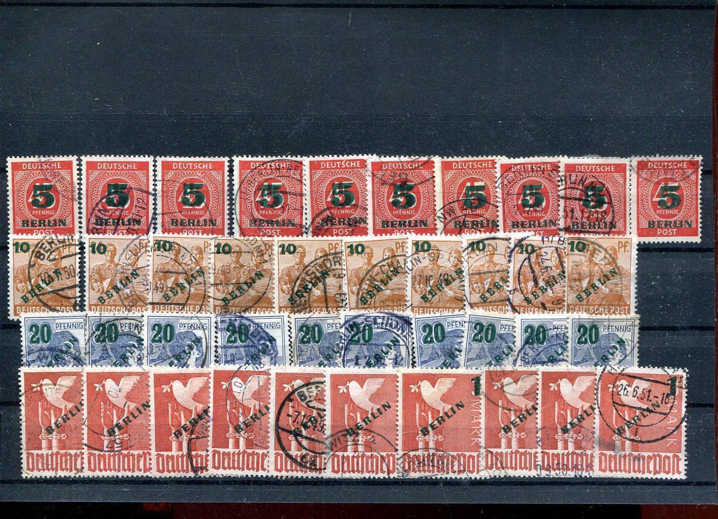 Berlin No. 64 - 67 Canceled Green Print 1949, 10 Sets (#90894)