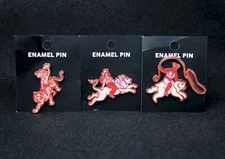 Lot of 3 Bioworld Women's History Month Pins - Girl on Tiger, Lion & Wolf/(Bear)