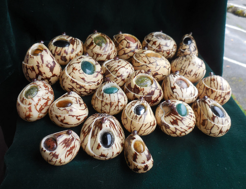 Goldstone Tagua Nut Stash Pill Box Trinket Case Keepsake Ring Box Cruelty Free - Picture 9 of 10