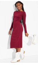 NWT Women's Long Sleeve Knit Midi Dress - Wild Fable F10