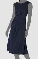 Lauren Ralph Lauren Women's Blue Sleeveless Twist-Front Jersey Dress Size 16