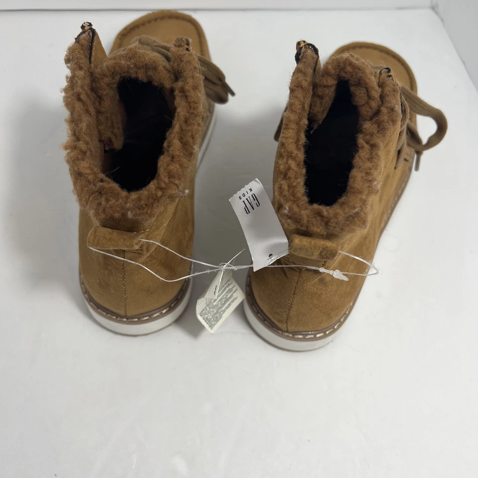 Baby Gap Niños Botas Marrón Imitación Gamuza Zapatos Talla 4 Foto 3 de 4