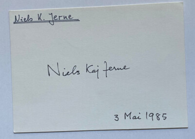 Niels Kaj Jerne  - Nobelpreis Medizin 1984 - original Autogramm -15 x 10 cm