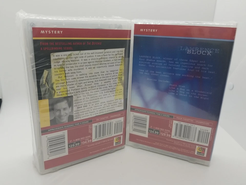 2 Mystery Thriller CASSETTE Audio Books THE PROSECUTION & LAWRENCE BLOCK COLLECT - Image 2 of 4