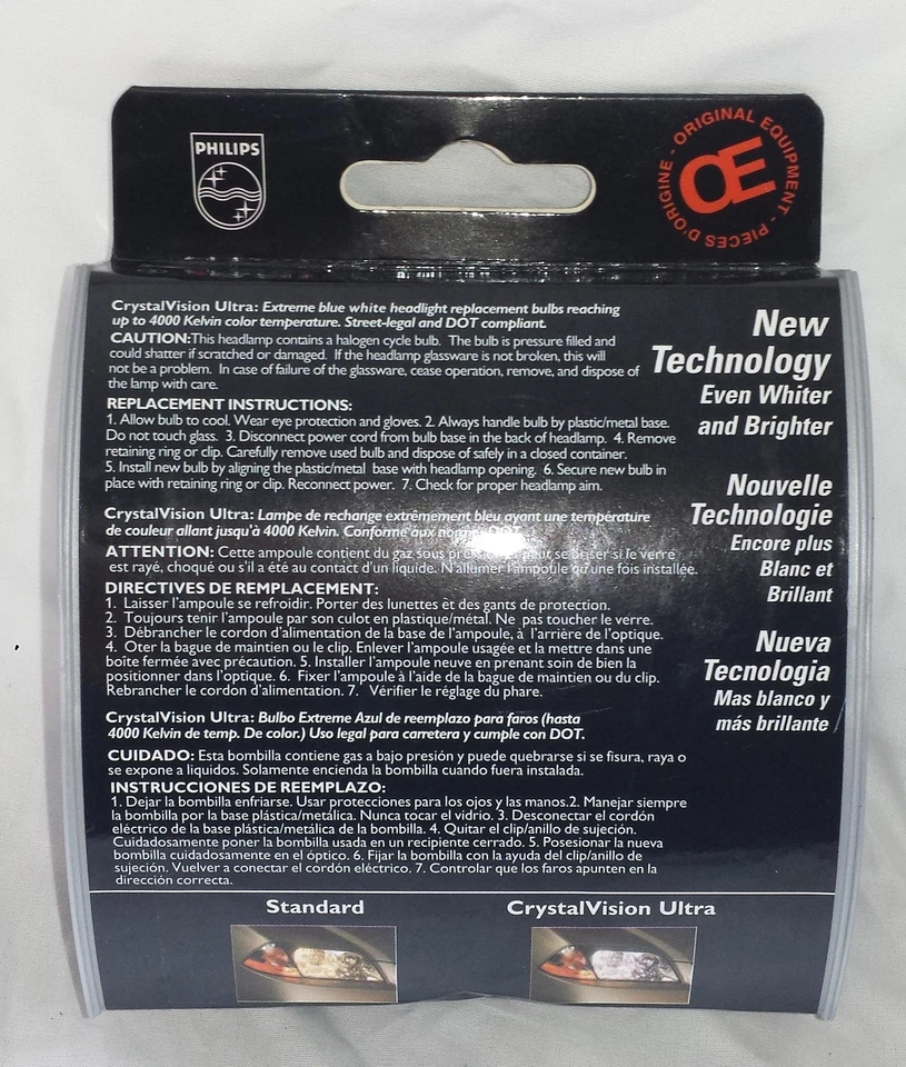 Nuevo Philips Crystal Vision Ultra 9004 CVS2 XENON Look 12V 2 PACK Foto 2 de 3