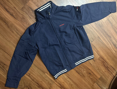 Tommy Hilfiger Mens  Jacket XL Navy Blue W/ Zipper Tuck Away Hood
